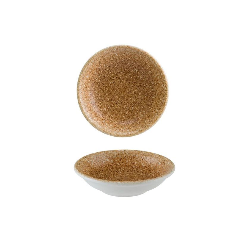 Luca Salmon Matte dia.3.5" h:1" 2 oz. Round Brown Vitrified Bowl (Set of 4) image number 1