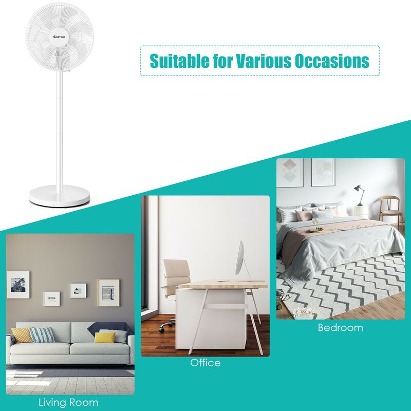 Oscillating Pedestal 3-Speed Adjustable Height Fan with Remote Control