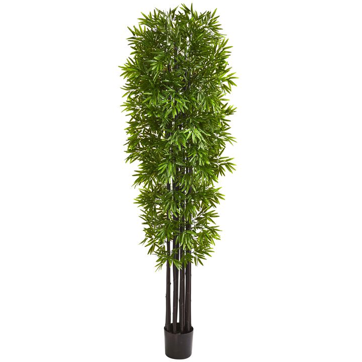 Hivvago 7 Feet Bamboo Artificial Tree with Black Trunks UV Resistant (Indoor/Outdoor)