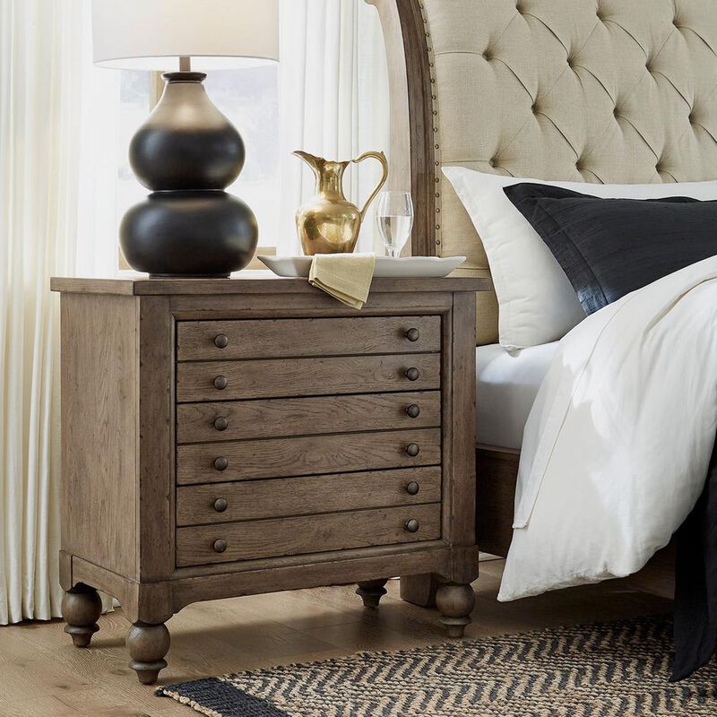 Liberty Furniture Bedside Chest w/ Charging Station in Dusty Taupe image number 1