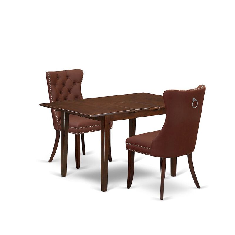 3 Piece Dinette Set Contains a Rectangle Kitchen Table with Butterfly Leaf