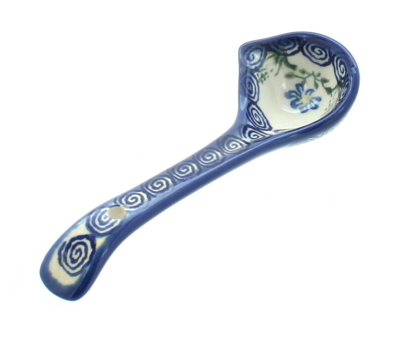 Blue Rose Polish Pottery Charleston Gravy Ladle