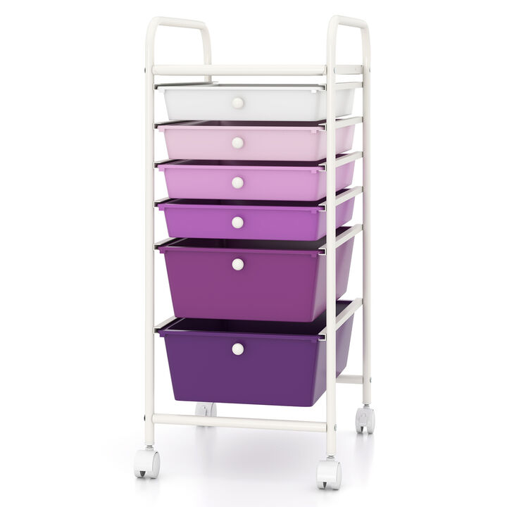 6-Drawer Mobile Storage Organizer Cart for Home, Office and Craft Room