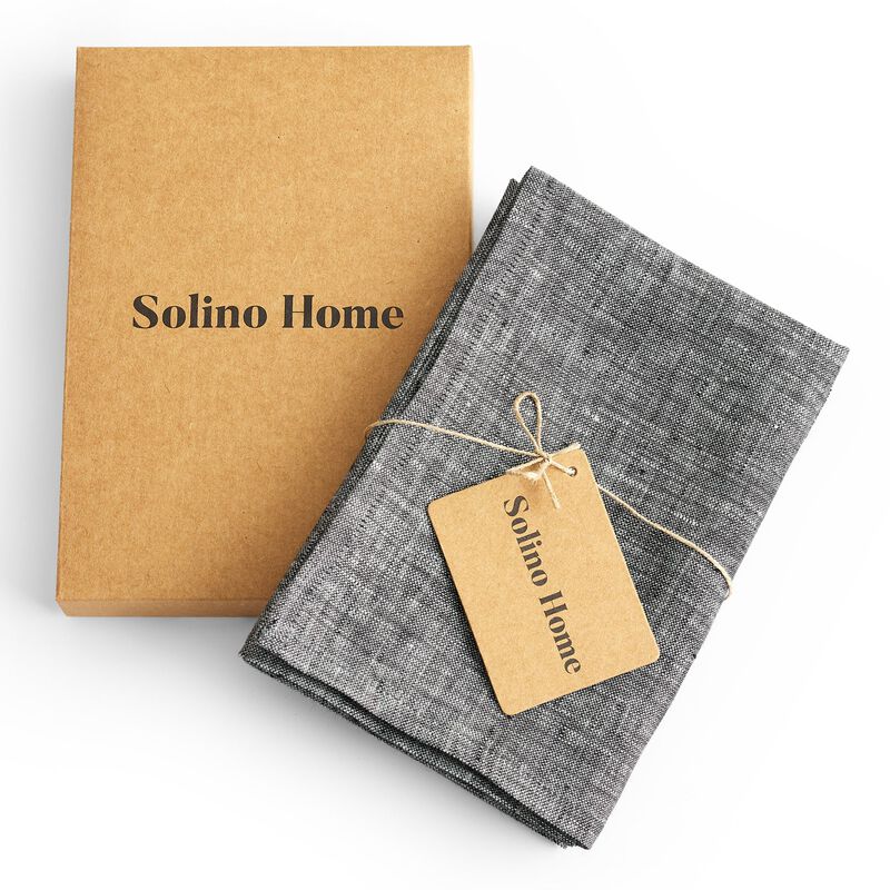 Solino Home Kitchen Linen 100% Linen Kitchen Towels &ndash; Set of 2, 17 x 26 in, Machine Washable, Holiday and Everyday Dining
