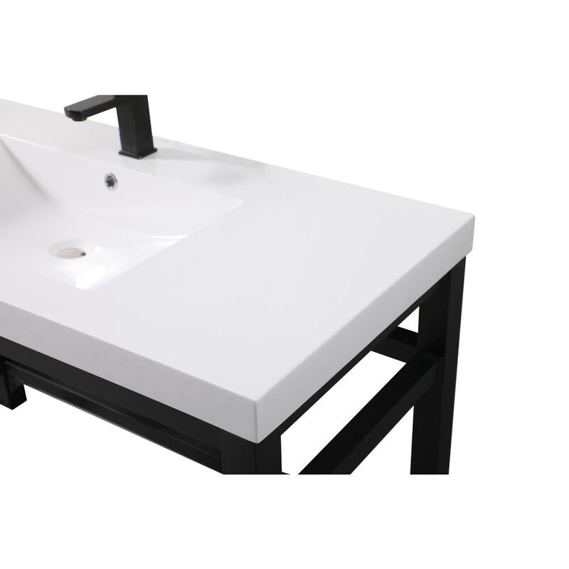 Elegant Kitchen and Bath 48 inch ADA compliant Single bathroom metal vanity in black