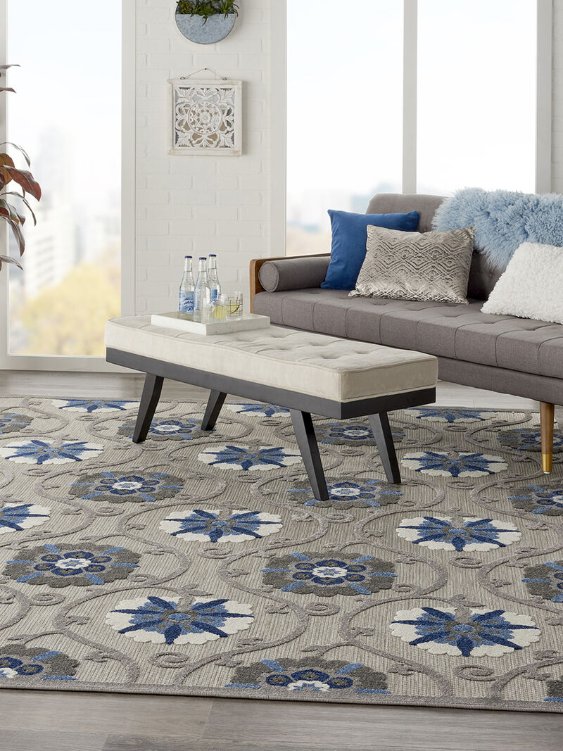 Aloha ALH19 Gray/Blue 6' x 9' Rug