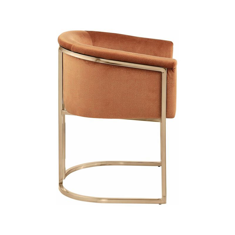 Meridian Furniture Tierra Cognac Velvet Dining Chair