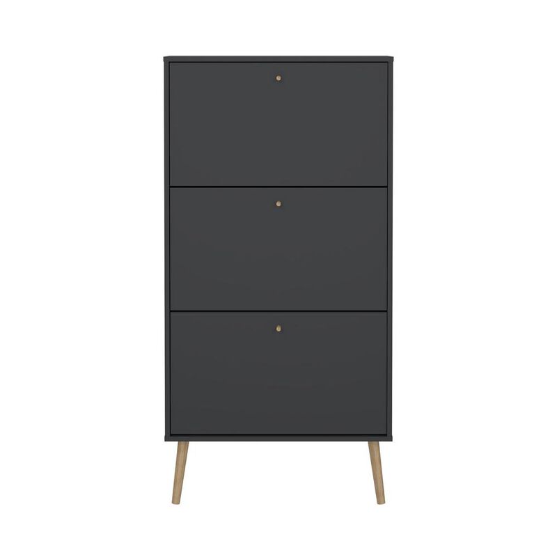 Tvilum Bodo 3 Drawer Shoe Storage Cabinet, Matte Grey