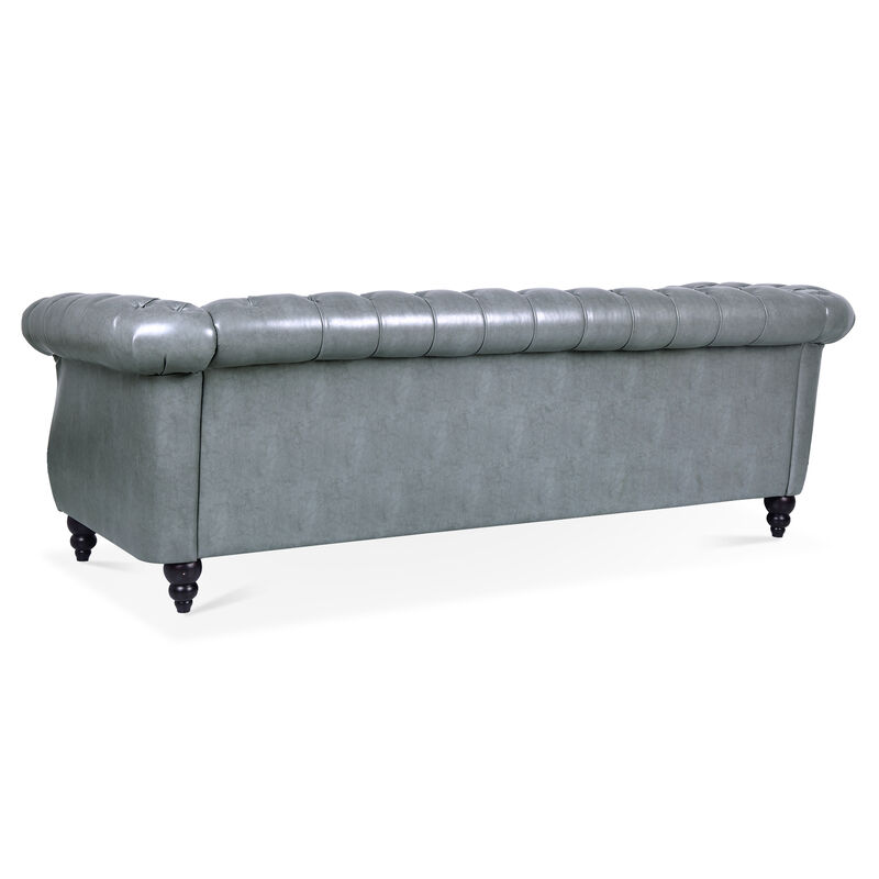 Rolled Arm Chesterfield 3 Seater Sofa.