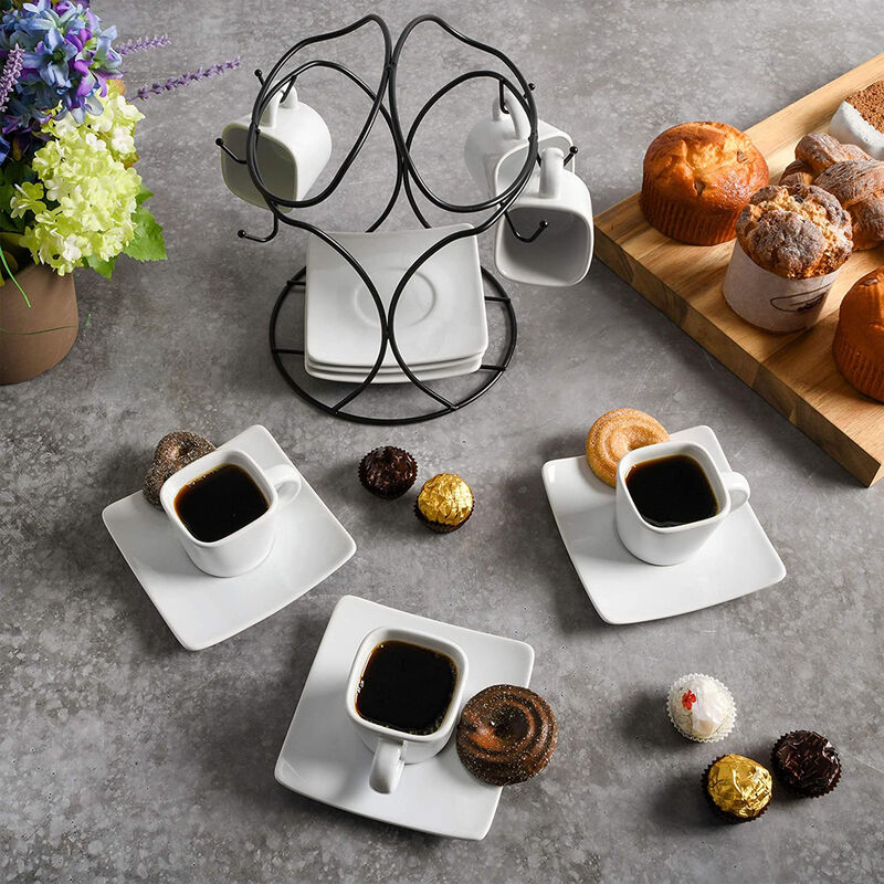 Gibson Elite Gracious Dining 12 Piece 3.25 Ounce Ceramic Espresso Cup and Saucer Set in White image number 6