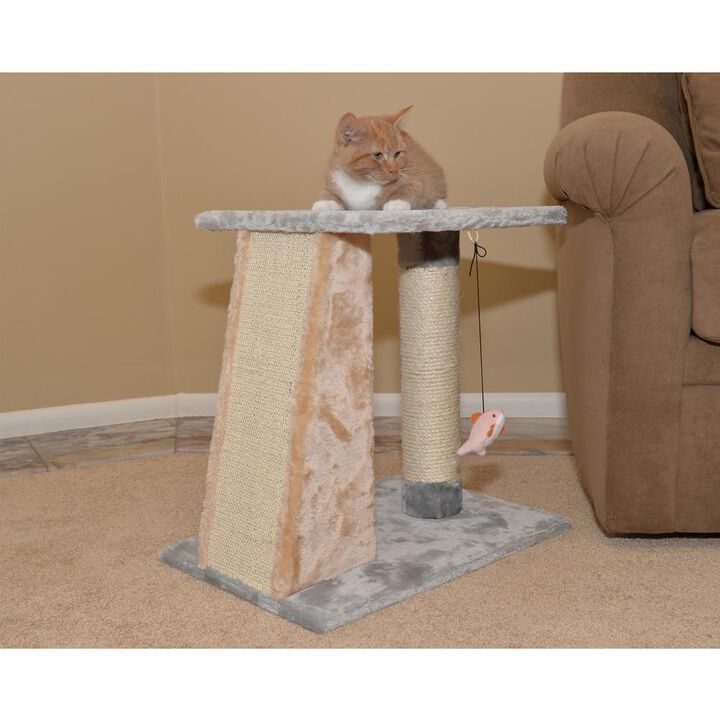 Armarkat Two-Level Platform Real Wood Scratcher W Sisal Carpet Board