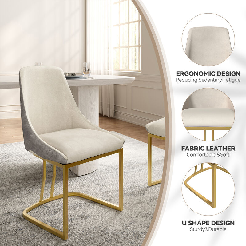 Modern Dining Chair with Metal Legs(Set of 2) image number 4