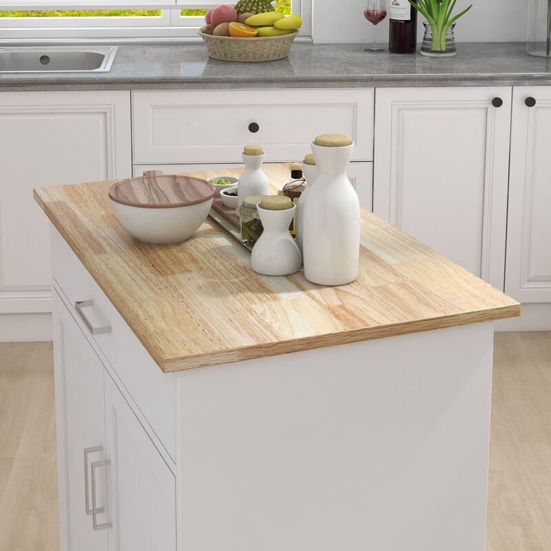 Streamdale Rolling Kitchen Cart with Towel Rack and Wood Top image number 8