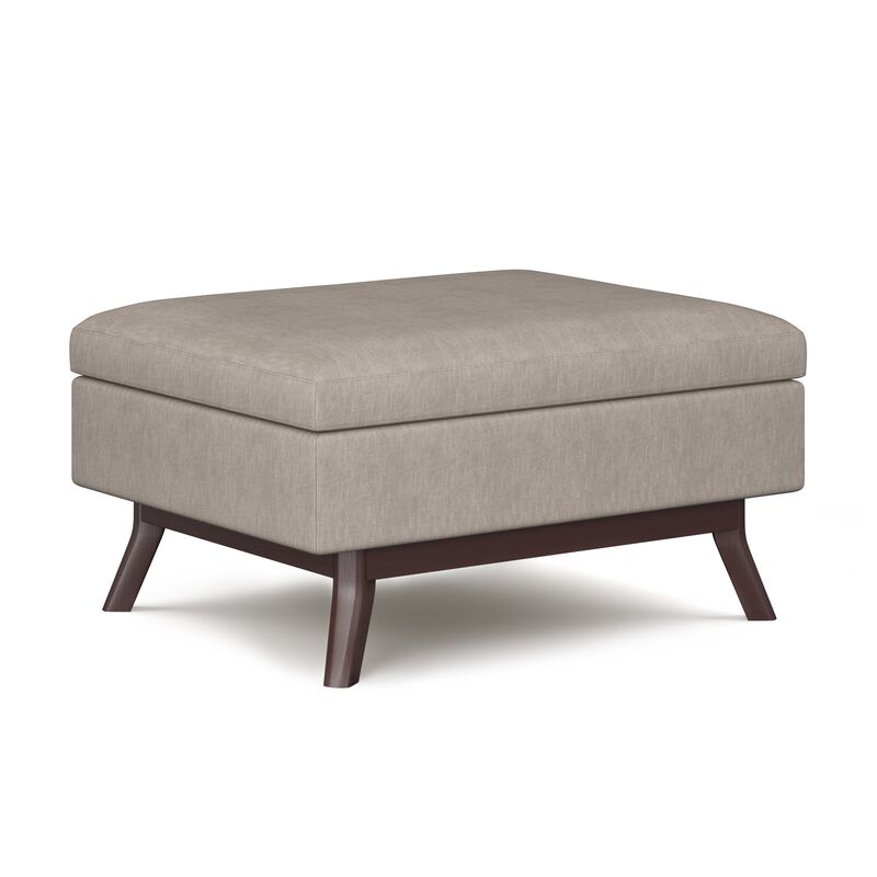 Owen 34 in Wide Rectangle Coffee Table Storage Ottoman