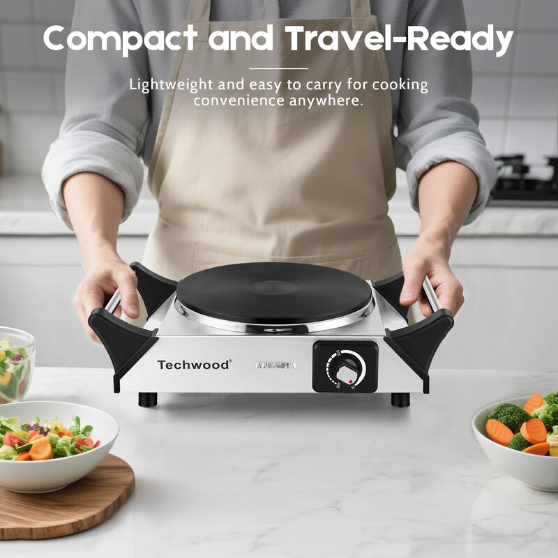 Techwood Hot Plate, Electric Stove for Cooking, 1500 Watts Electric Hot Plate, Temperature Controls, Power Indicator Lights, Easy to Clean image number 8