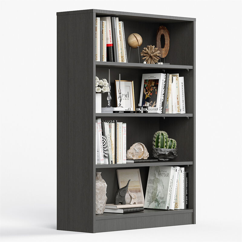 Modern Wood 4 Shelf Office Bookcase Bookshelf for Living Room image number 5