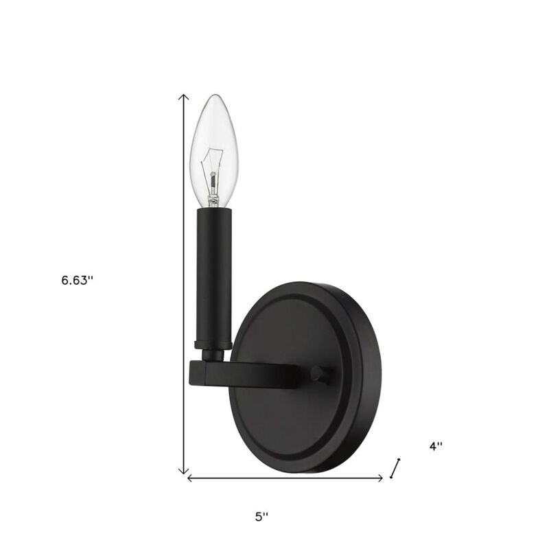 Hivvago One Light Matte Black Wall Sconce