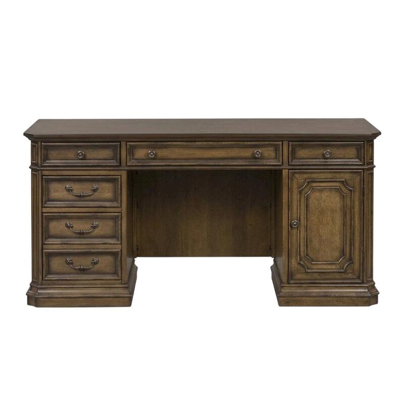 Liberty Furniture Traditional Antique Toffee Credenza with Wood Veneers and Spacious Storage image number 3