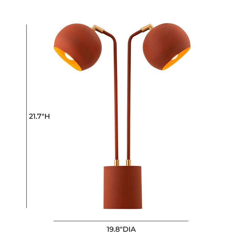 TOV Furniture Hubli 21.7" H Modern Iron Metal Table Lamp in Red Terracotta image number 6