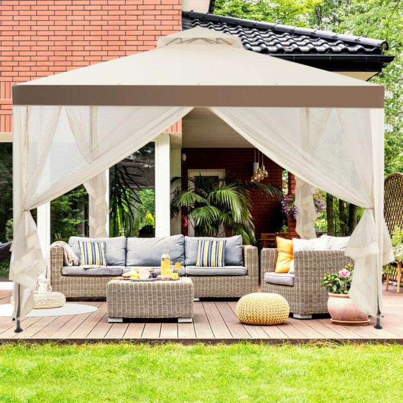 Hivvago Canopy and Garden Structures Gazebo with Netting for Outdoors