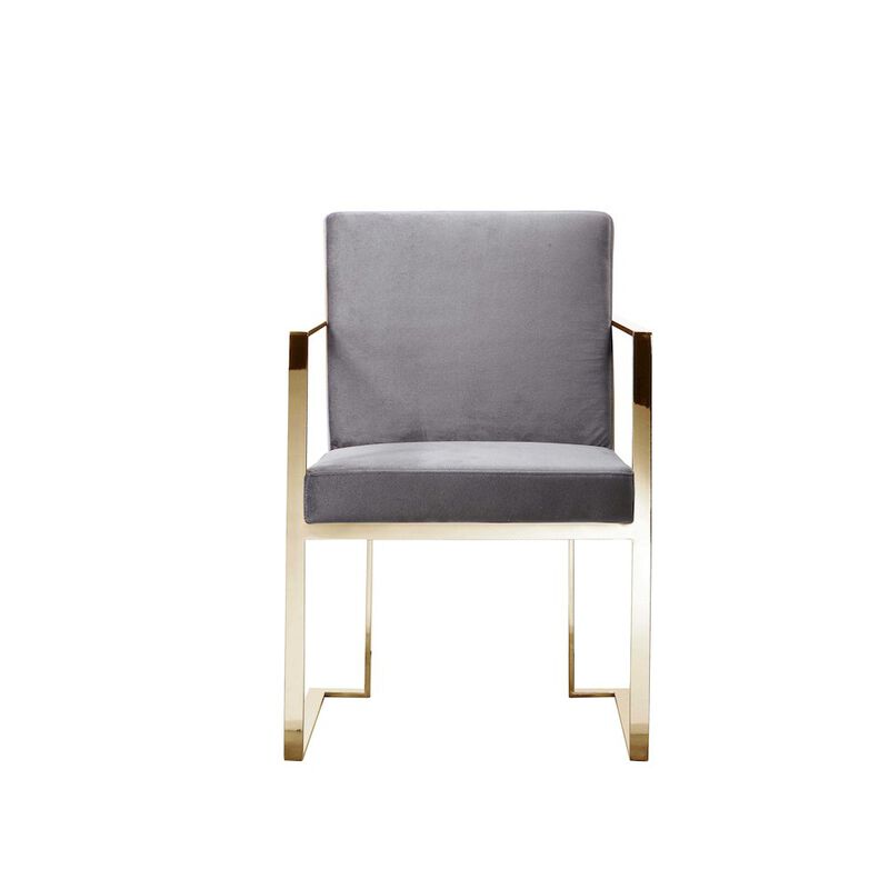 Pangea Home Gold Dexter Armchairs Velvet Gray