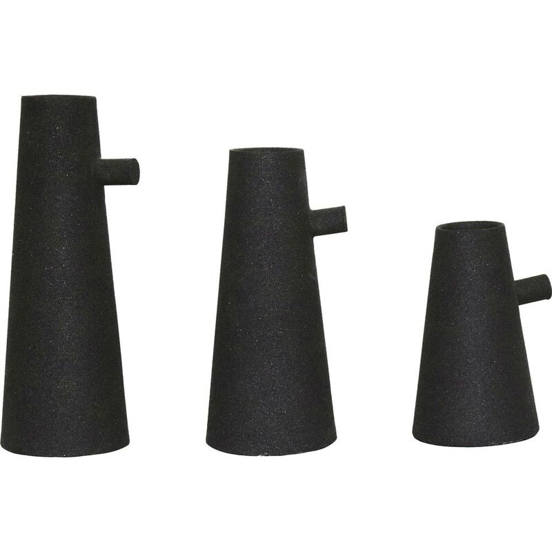 Renwil AFLYNTA Textured Matte Black SET OF 3 VASES