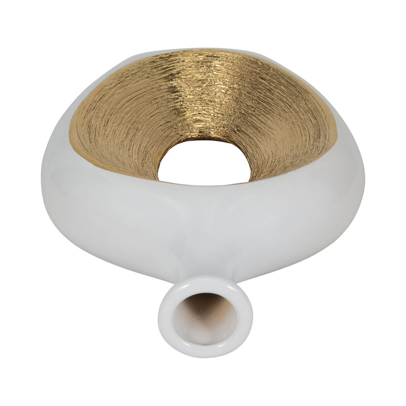 13" Scratched Oval Vase