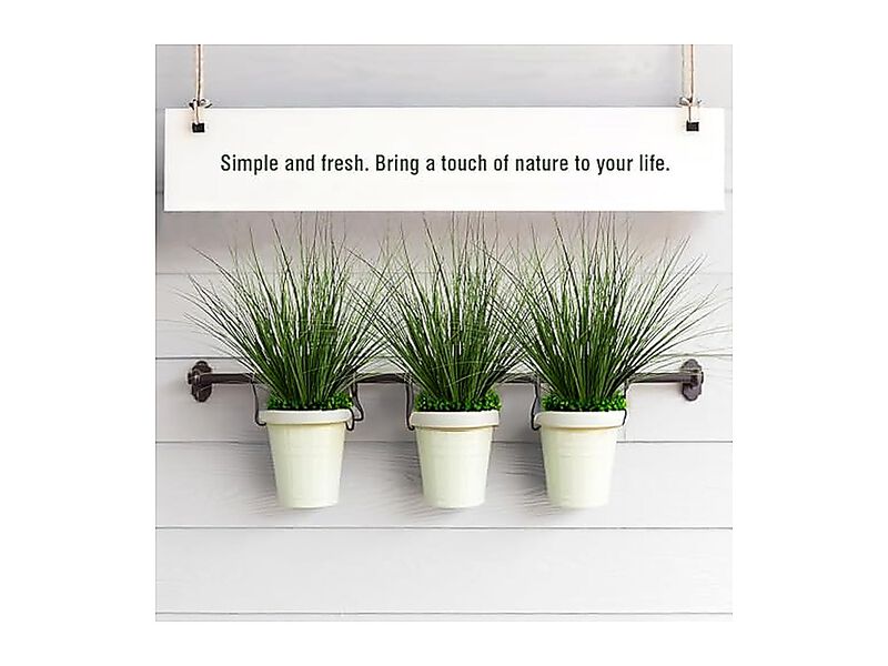 8 Pack 17 Inch Artificial Plants Wheat Grass Greenery Plastic Outdoor Decor image number 3