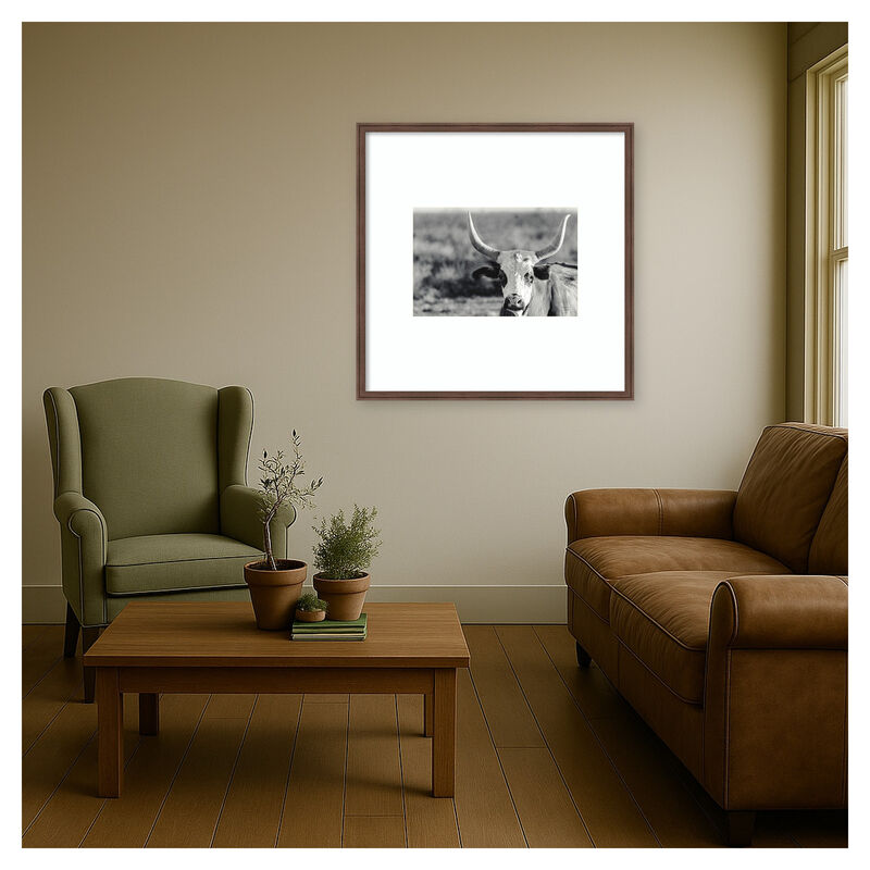 High Desert Herd BW by Nathan Larson Wood Framed Wall Art Print image number 3