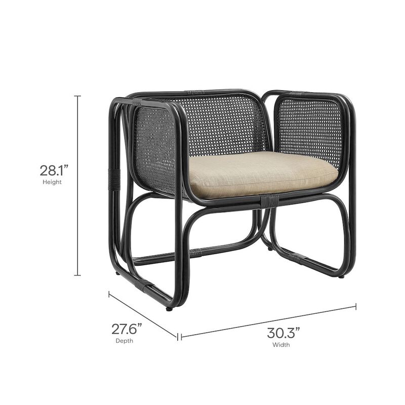 Ellis Natural Rattan Accent Armchair image number 1