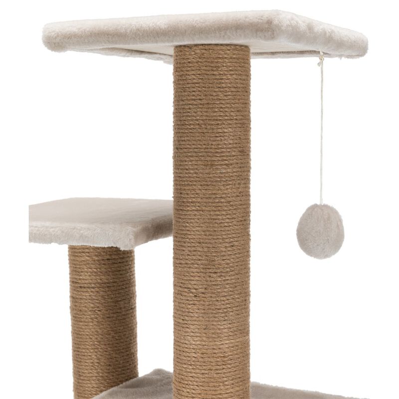 TRIXIE Valencia Plush & Sisal 3-Level 28" Cat Tree with Scratching Posts & Condo image number 4