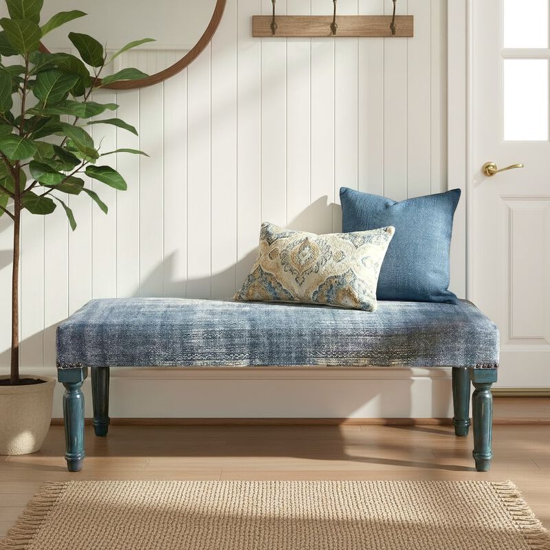 Andrew Cotton Upholstered Accent Bench image number 1