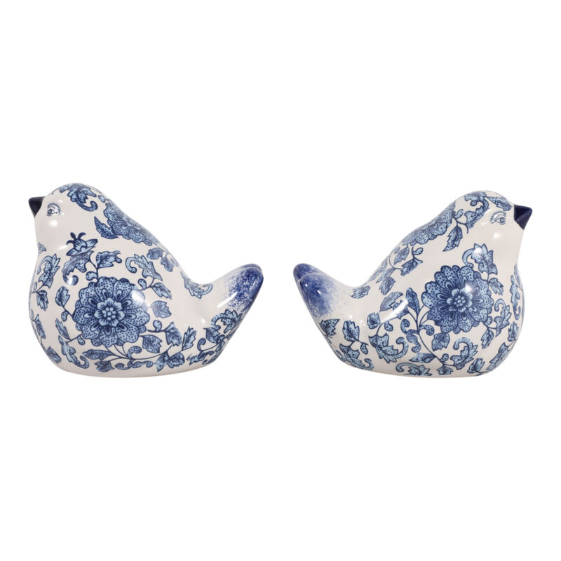 Set of 2 Chinoiserie Birds in Blue image number 4