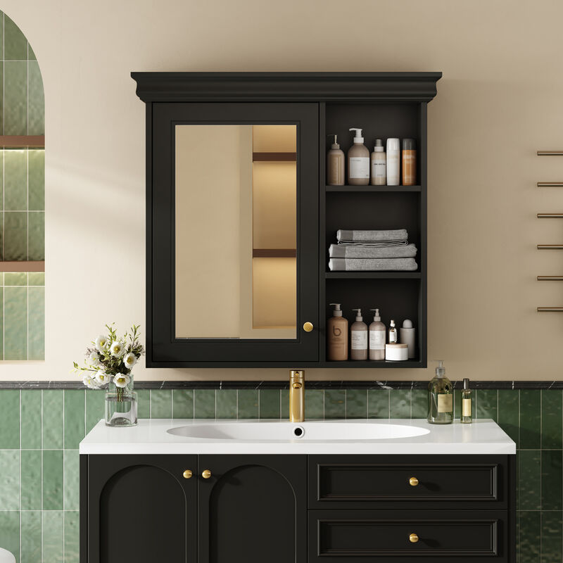 ELEMENT ACE Wall Mounted Medicine Cabinet with Adjustable Shelves and Soft Close Doors image number 1