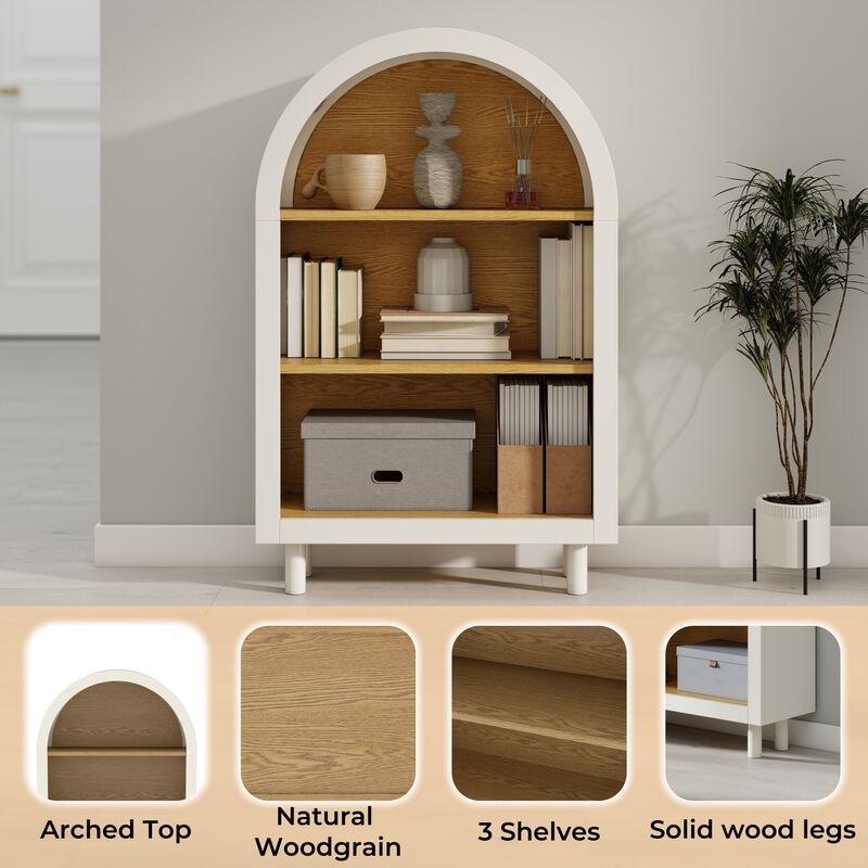 Lusog Arched Small Bookcase Storage Cabinet image number 4