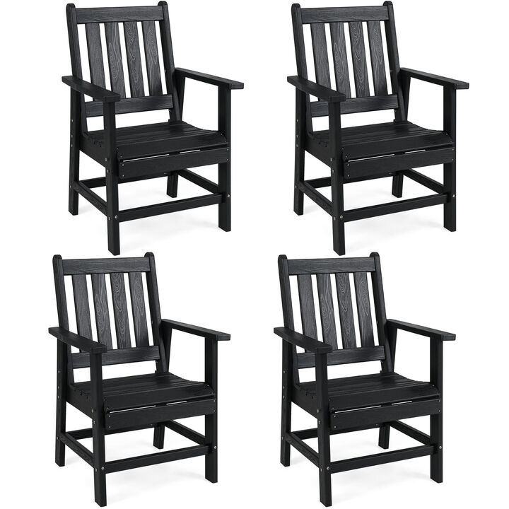 4 Piece Patio Dining Chairs with Armrests for Backyard and Outdoor Spaces