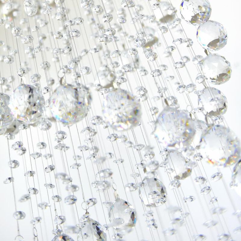 Double Spiral 9 Light Flush Mount With Chrome Finish