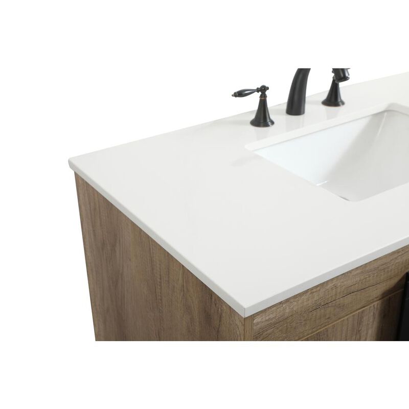Elegant Kitchen and Bath 42 inch Single bathroom vanity in natural oak