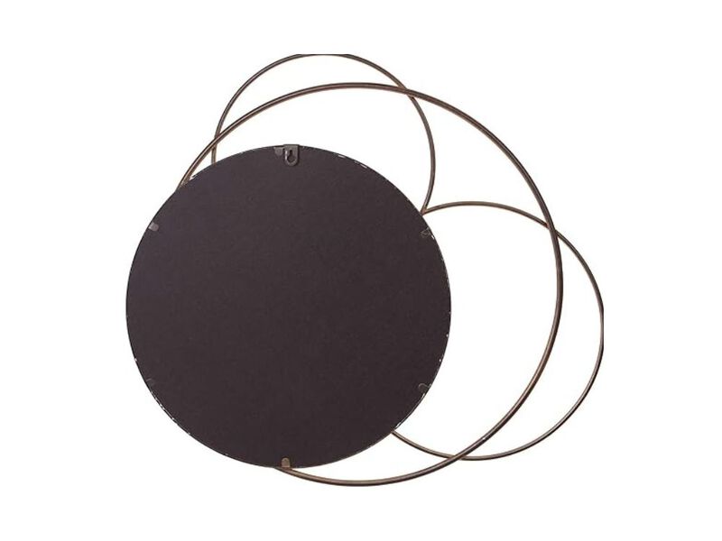 22.5" Gold Metal Layered Circle Wall Mirror &ndash; Modern Accent for Entryway