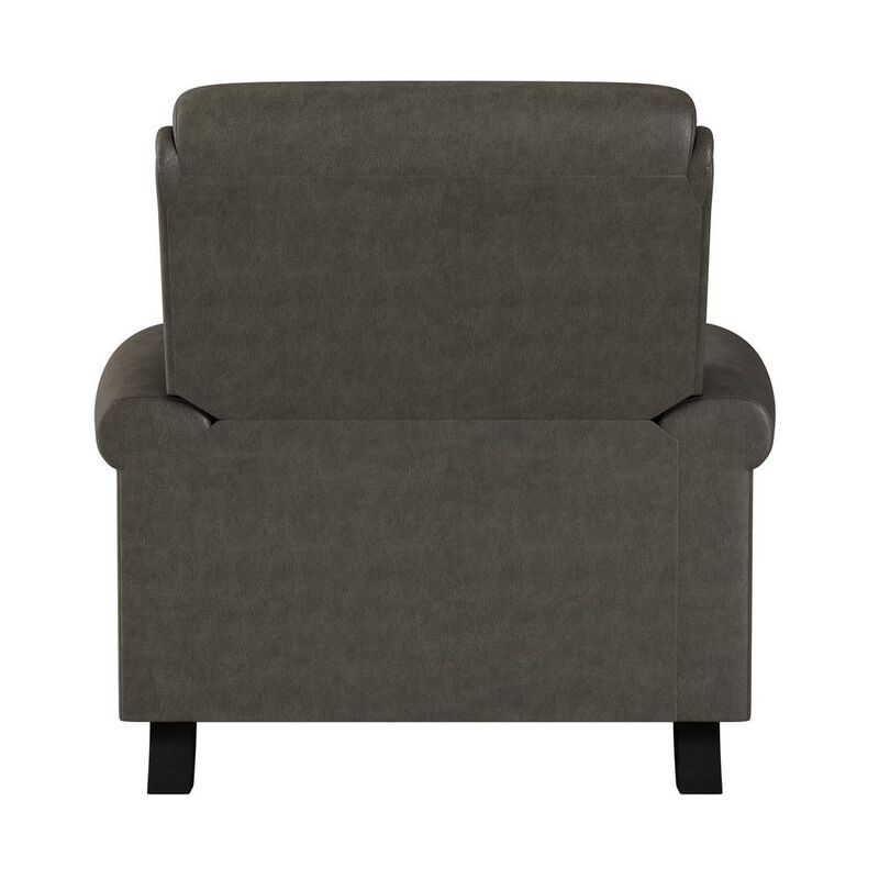 ProLounger Pushback Recliner with Nailheads in Distressed Grey Faux Leather