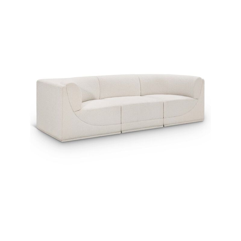 Meridian Furniture Ollie Cream Boucle Fabric Modular Sofa
