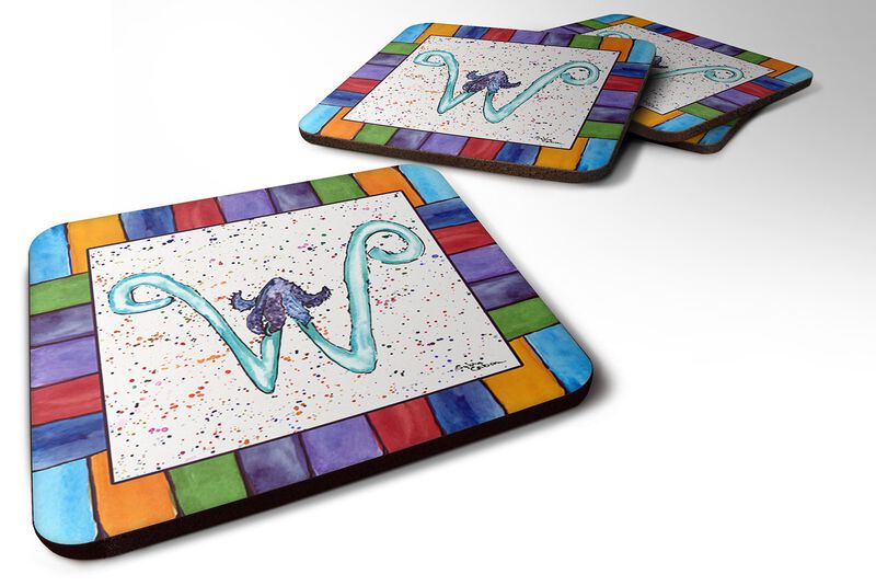 Caroline's Treasures 8446-WFC Beach and Seafood Foam Coasters (Set of 4), 3.5 H x 3.5 W, Multicolor