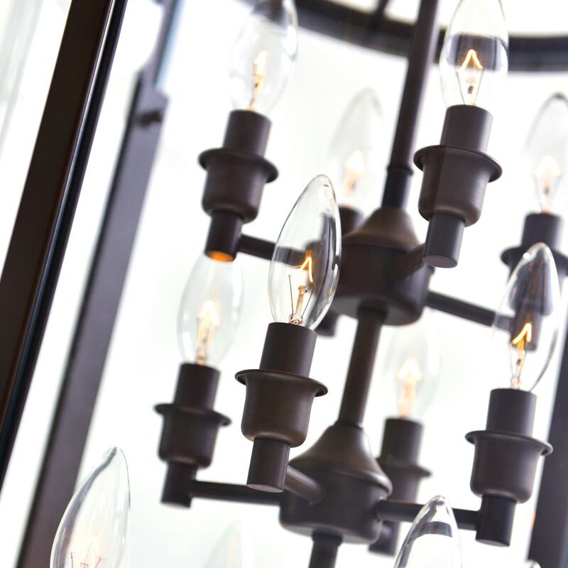 Desire 12 Light Drum Shade Chandelier With Oil Rubbed Bronze Finish