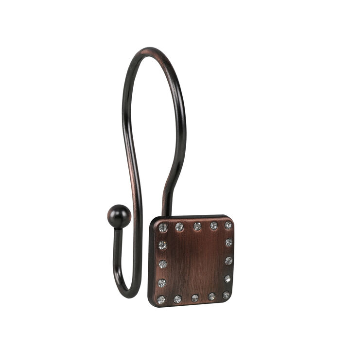 Utopia Alley Rust-Resistant Metal Double Shower Curtain Hooks, Shower Hooks Hangers for Bathroom, Kitchen Utensils, Curtains, Clothing, Towels etc - Set of 12