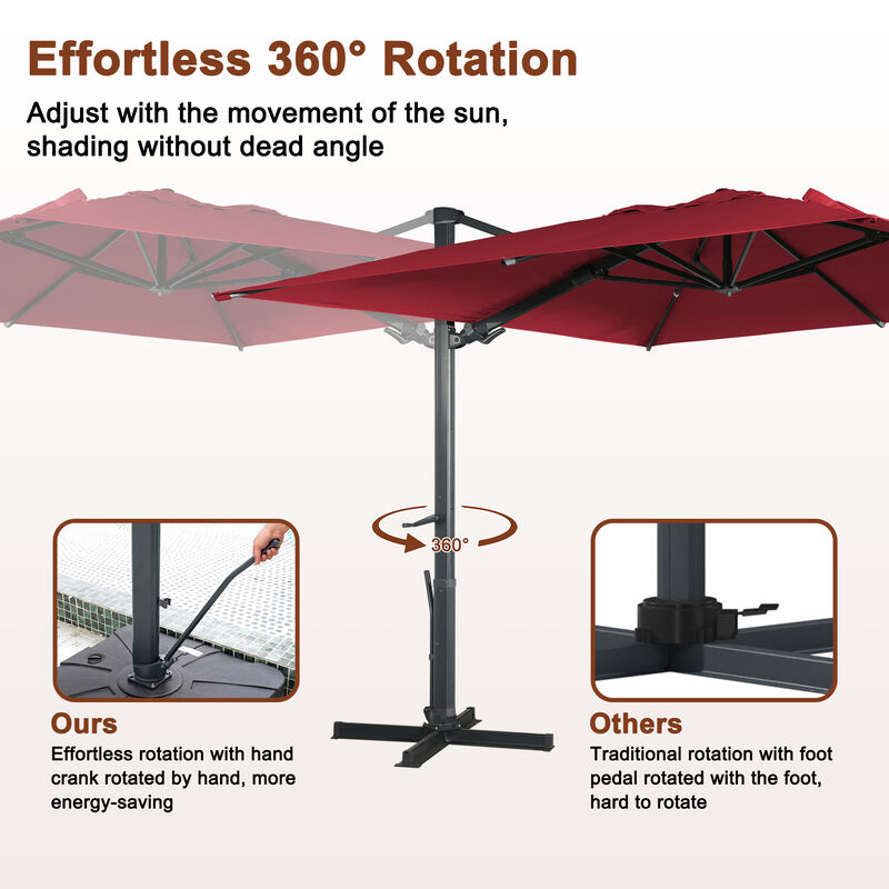 MONDAWE 10 x 10 ft Cantilever Patio Umbrella with Weighted Based Navy