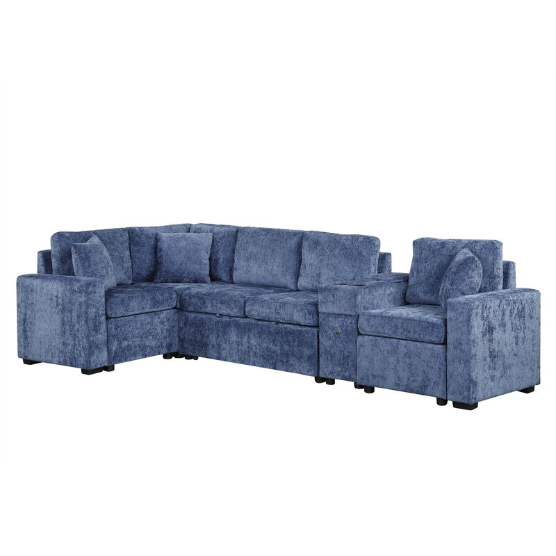 L-shaped Convertible Sectional Sofa Sleeper.