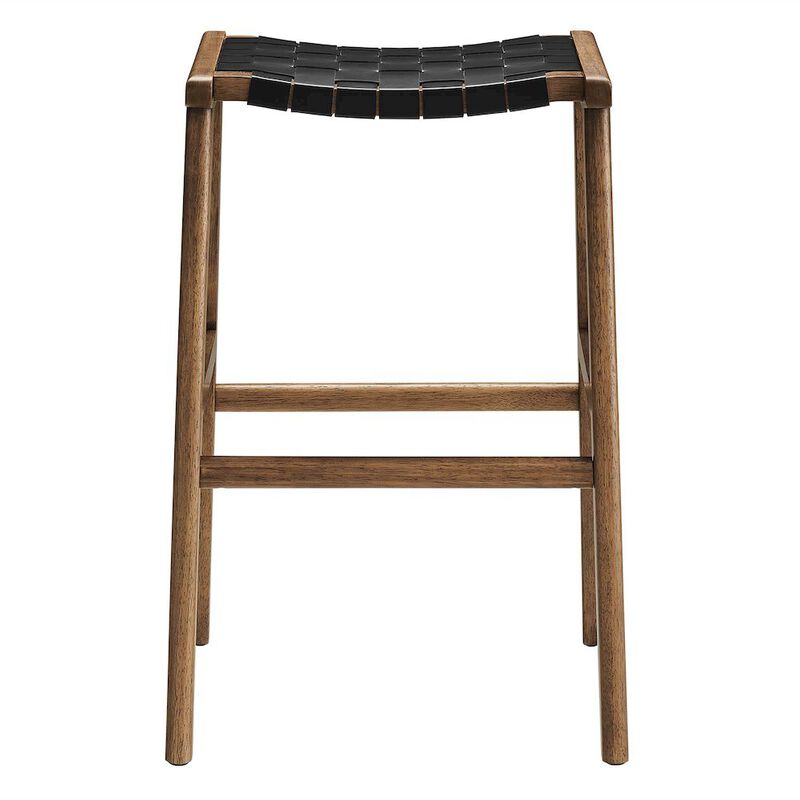 Saoirse Leather Wood Bar Stool Set of 2 image number 4
