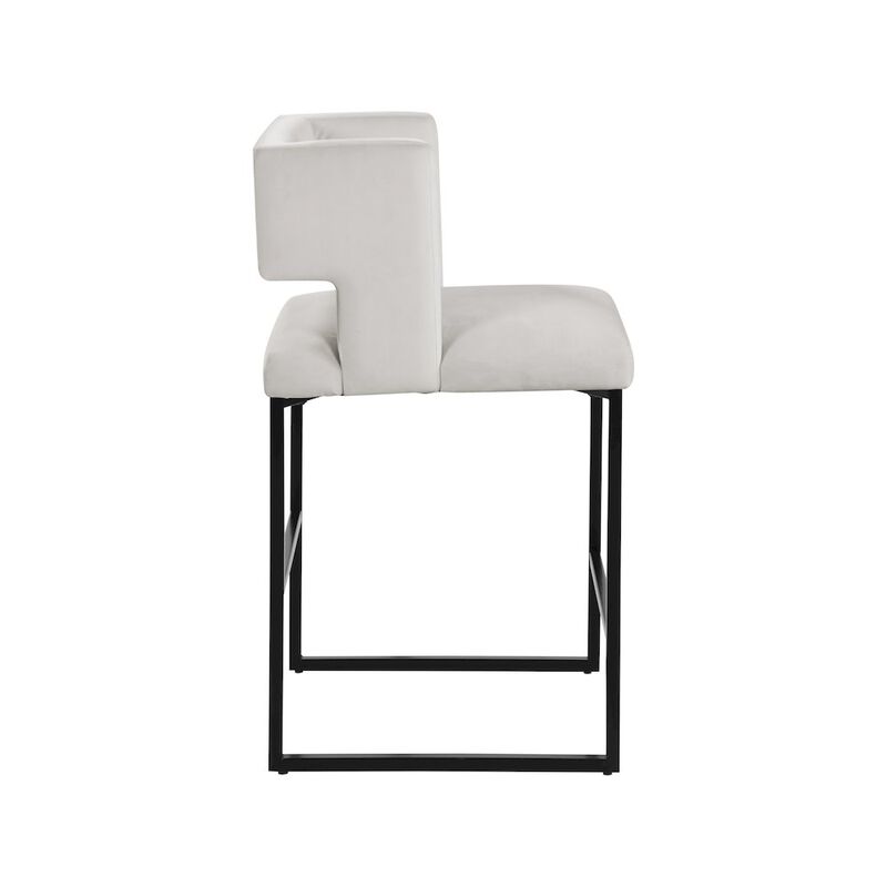 Meridian Furniture Caleb Velvet Counter Stool, Set of 2