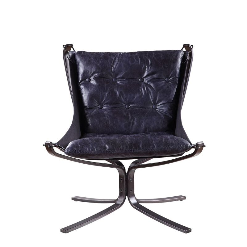 Carney Accent Chair, Vintage Blue Top Grain Leather