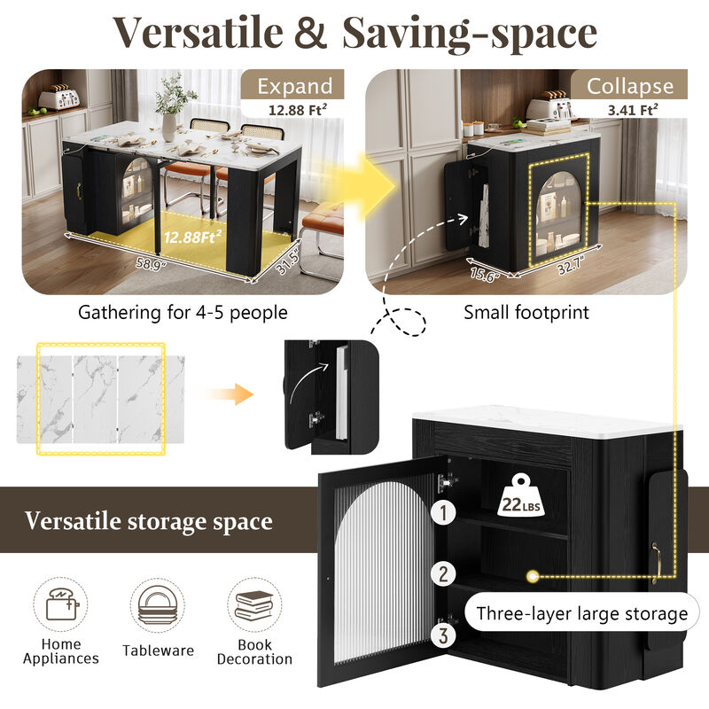 Merax Modern Extendable Dining Table: Versatile & Smart
